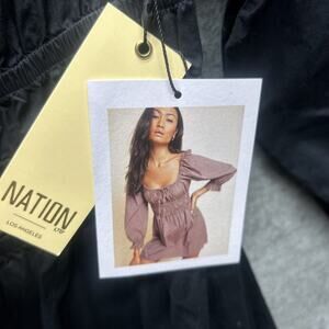 Nation LTD Marisol Mini Dress Women's M Black 100% PIMA COTTON Los Angeles NWT